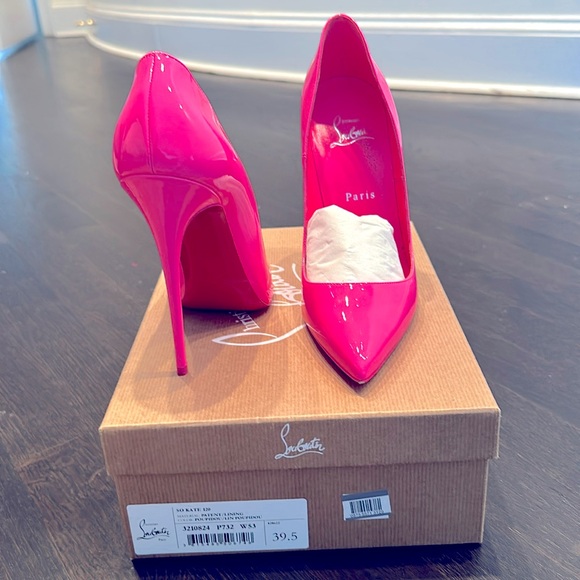 Christian Louboutin Shoes - So Kate 120 Patent/Lining Poupidou (Florescent pink)